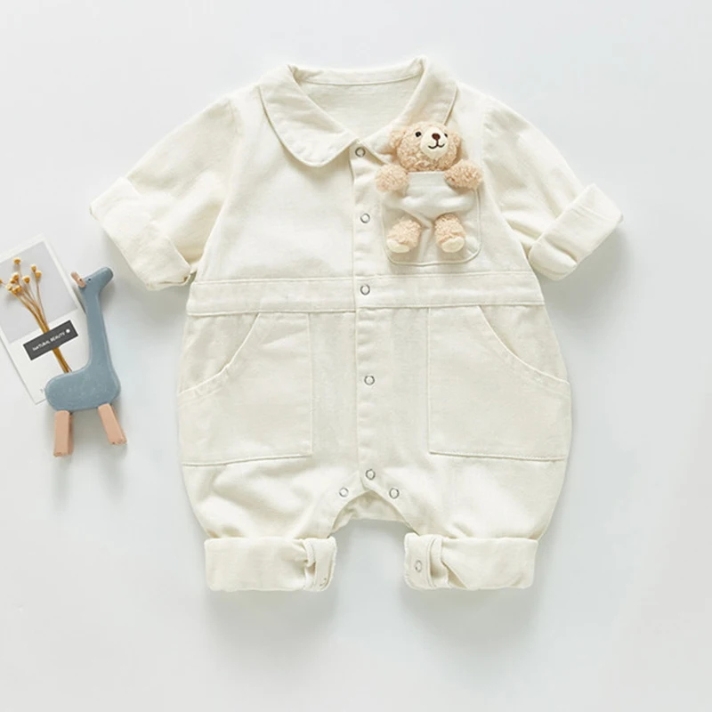 Spring Autumn Newborn Boys Girls Cowboy Broken Hole Jumpsuits Clothes Baby Long Sleeve Rompers Children | Детская одежда и обувь
