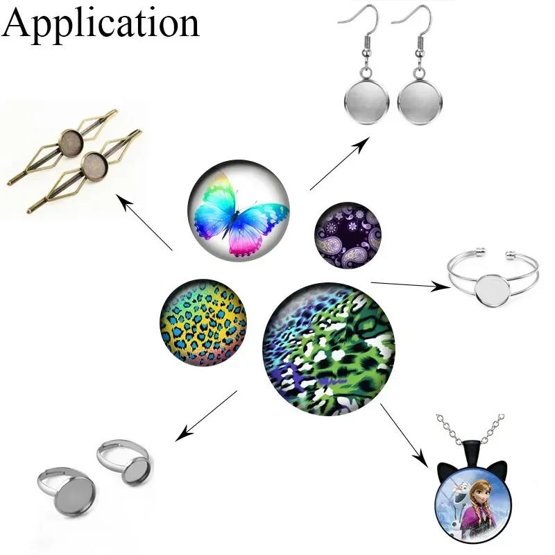 Стеклянный кабошон для украшения елки 12/16/18/25 мм