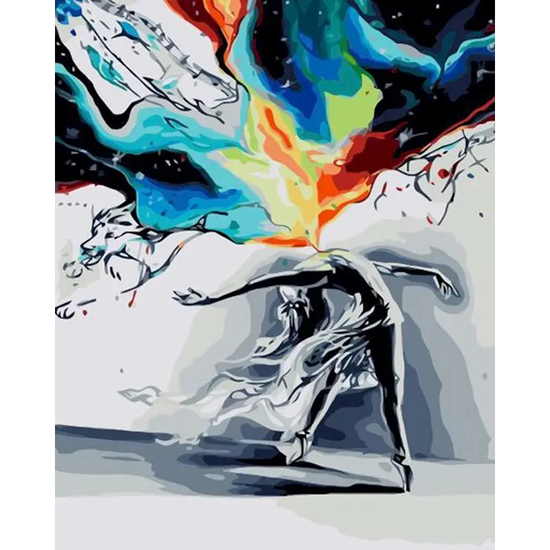 

AMTMBS Abstract Dancer DIY Painting By Numbers Adults HandPainted On Canvas Pictures By Numbers Drawing On Canvas Wall Art Decor