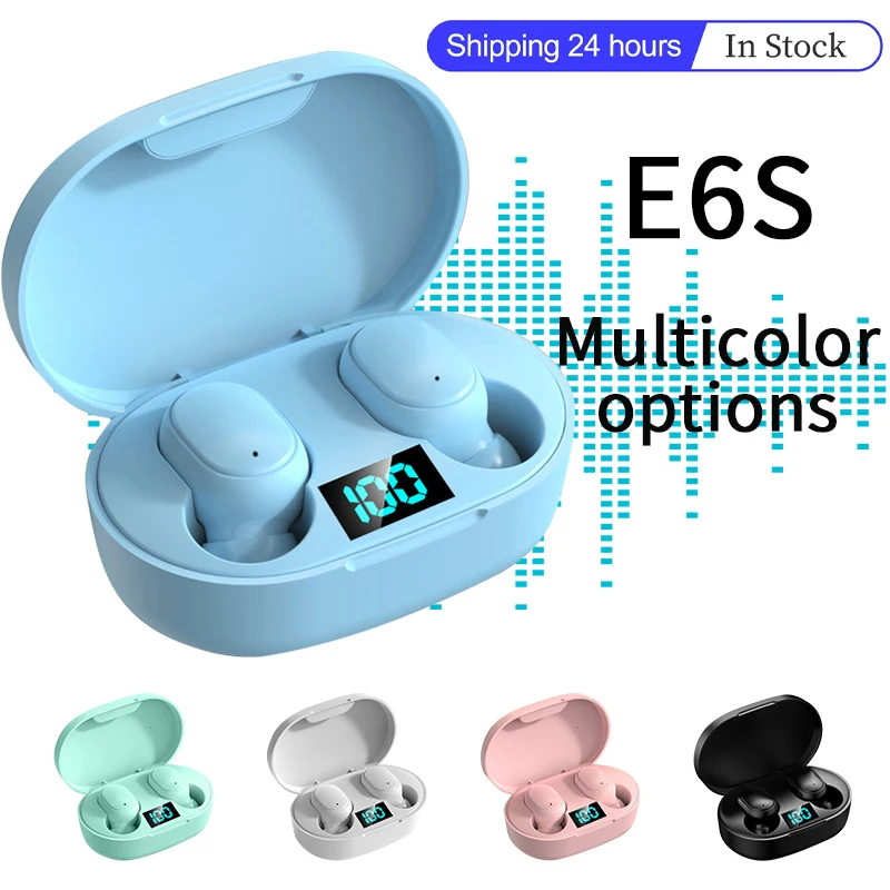 

E6S TWS Fone Bluetooth Earphones Wireless Headphones for Xiaomi Redmi Noise Reduction Headsets with Microphone Handsfree Earbuds