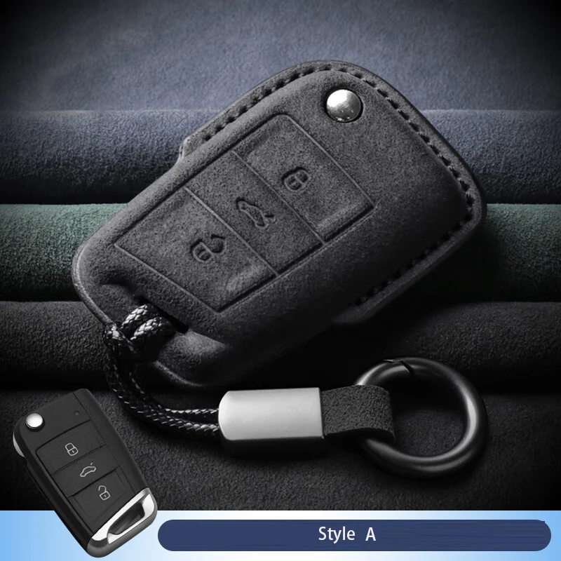 

Замшевый Кожаный Автомобильный брелок, чехол для Volkswagen VW Magotan Sagitar Tiguan Tayron Golf Lamando Polo BORA Passat Lavida