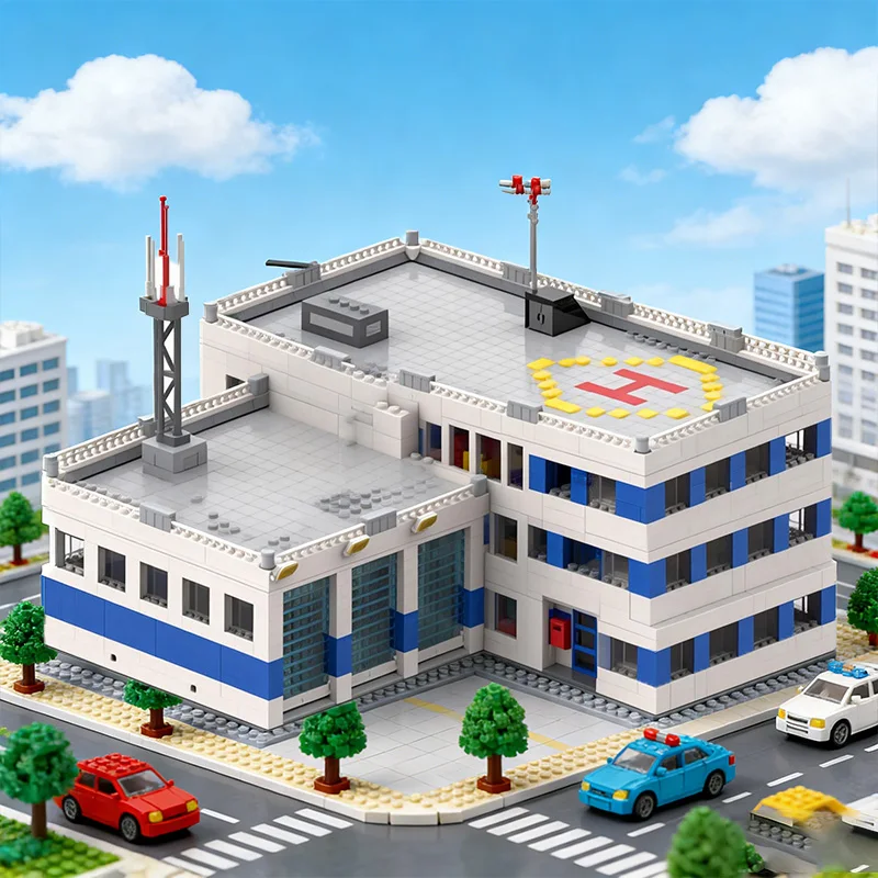 Фото 5023 деталей Модульный конструктор THW Station MOC, настраиваемый, простой в сборке, технологичный, для мальчиков, праздничный подарок №2