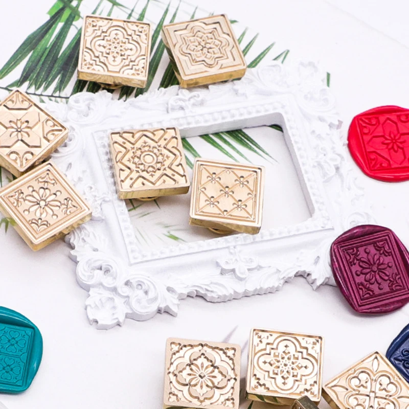 Винтажный квадратный восковой штамп в европейском стиле тисненый 3D для