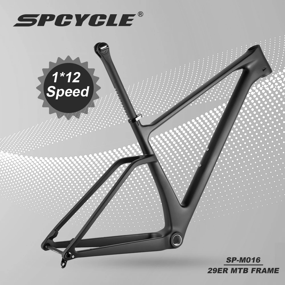 

Spcycle T1000 Carbon Mountain Bike Frame 29 Boost XC Hardtail MTB Frame BSA Modern Geometry 29er MTB Carbon Frame