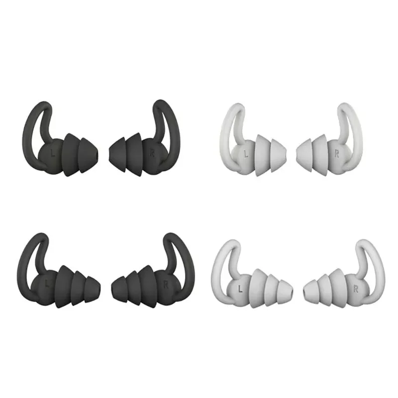 

1Pair 2/3 Layer Soft Silicone Ear Plugs Tapered Sleep Noise Reduction Earplugs