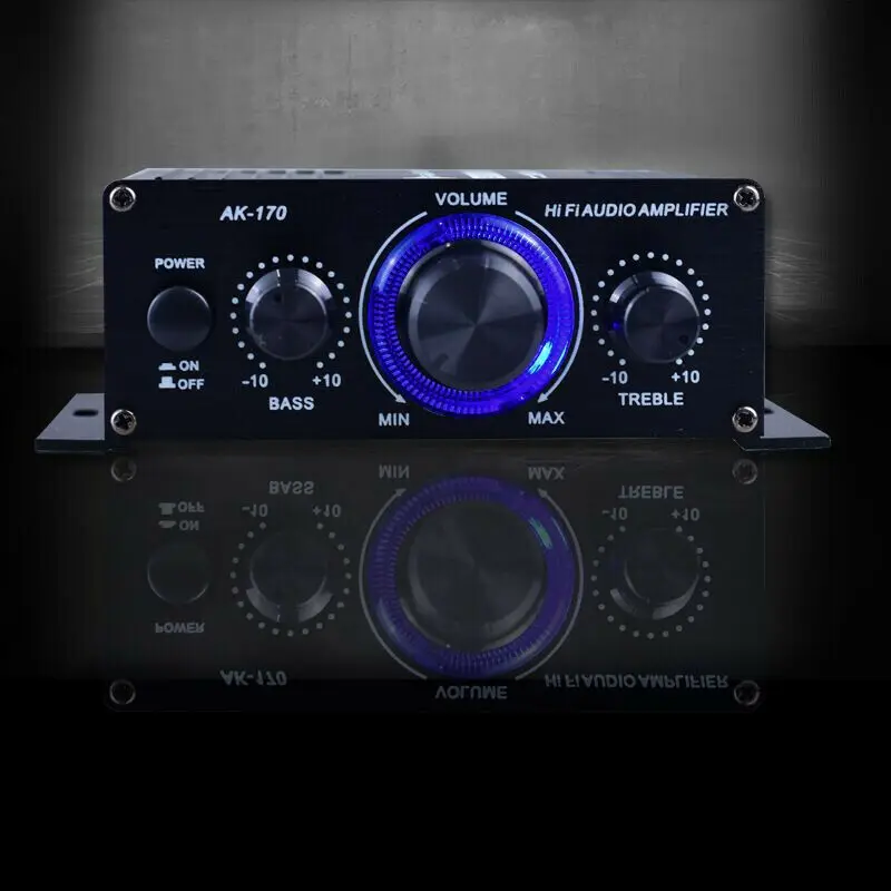 Ak170 Audio Amplifier Stereo Black Power Amplifier Fm Radio Hifi Audio Amplifier Mini Hifi Audio Power Amplifier Mini Amplifier images - 6