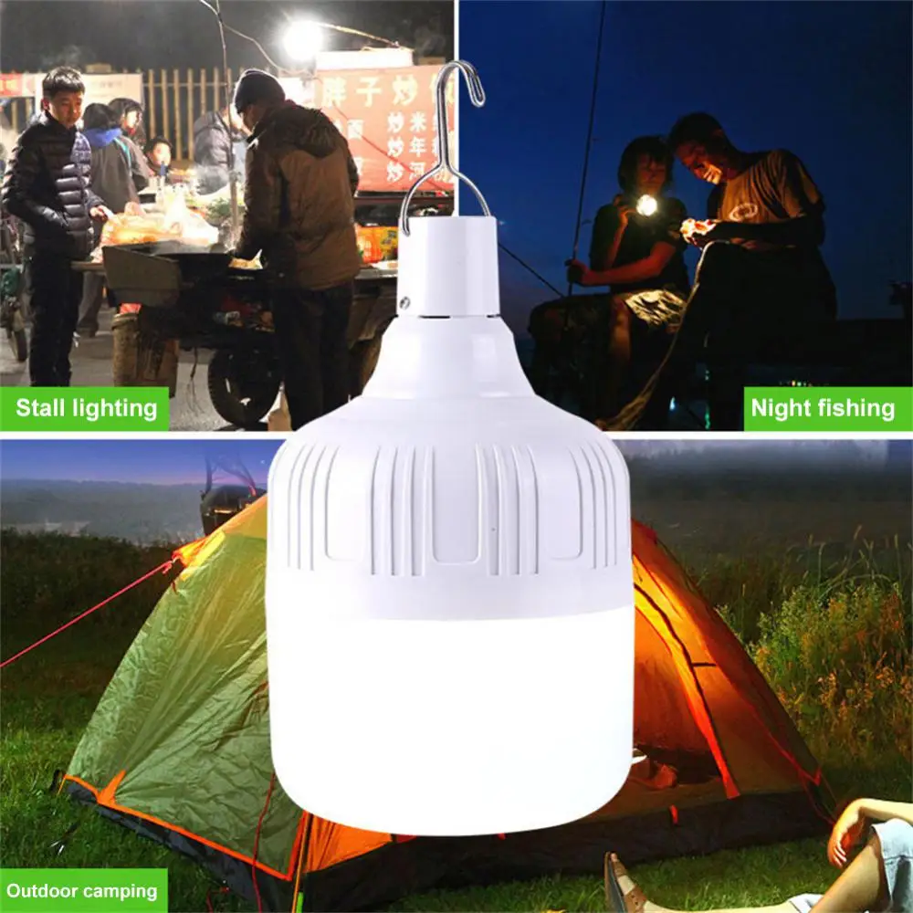 

Portable Tent Lamp Outdoor Bulb USB Rechargeable LED Emergency Lights Battery Lantern BBQ Camping Light For Patio Porch Garden