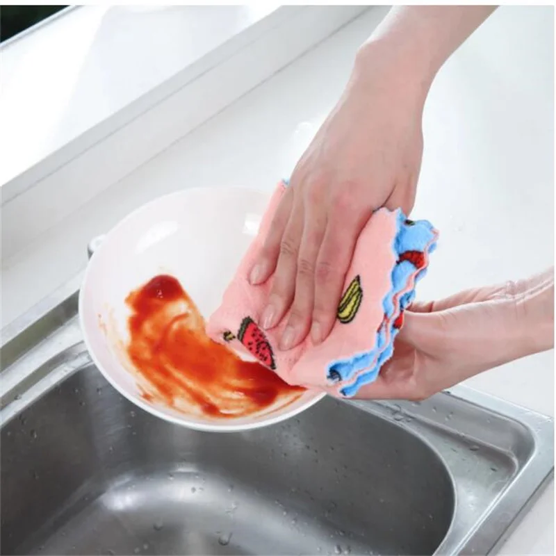 

Soft Microfiber Cleaning Towels Kitchen Dish Rag Cloth Super Absorbent Kitchen Hand Towels Household Cleaning Supplies