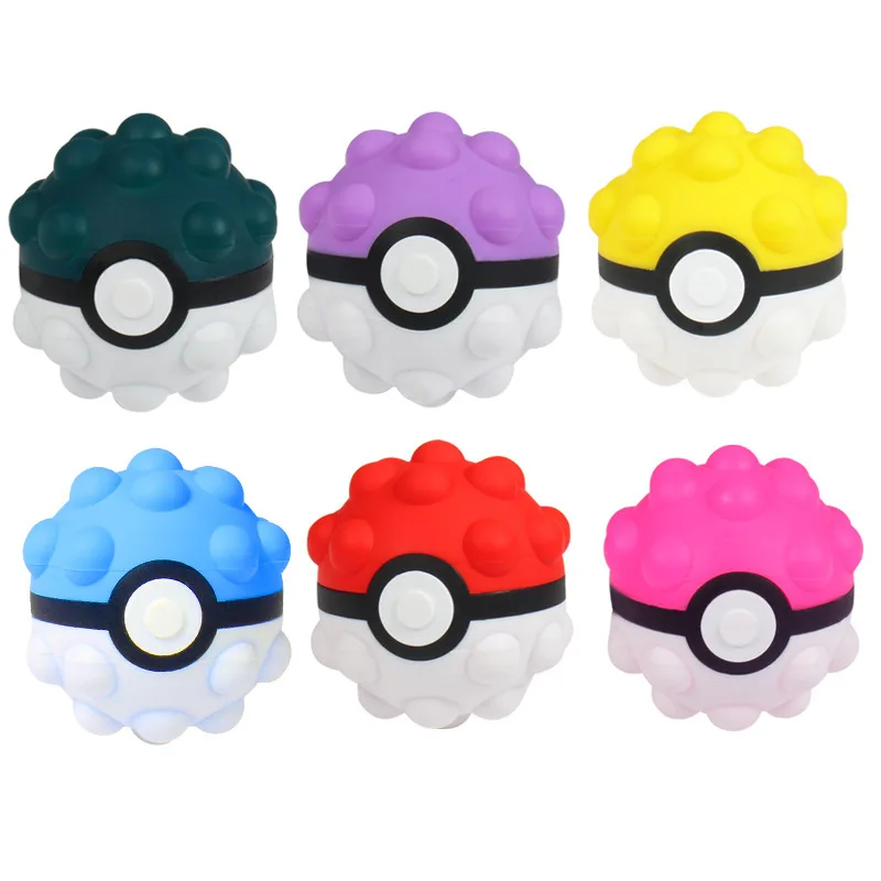 

New 3D Pokemon Decompression Ball Pop Fidget Toys Anti Stress Squeeze Toys Kids It Ppoper Squishy Push Bubble Simple Dimple Ball