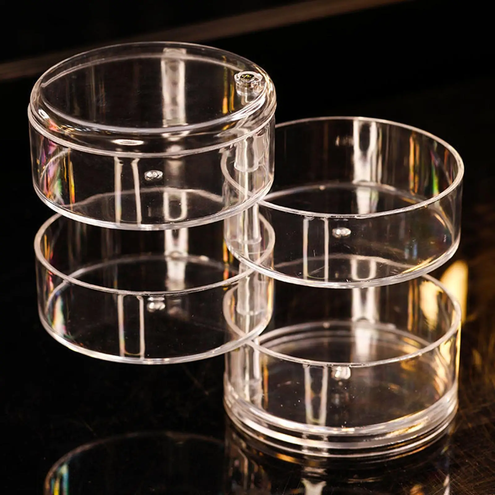 

Jewelry Organizer Box Rotating with Lid Cylindrical Accessory for Lipstick