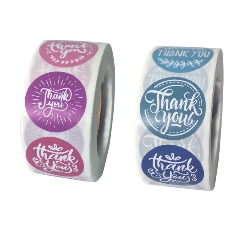 

500PCS Water Color WordArt Labels Thank You Sticker Sealing Paper Stickers Stationery Supply Decorative Sticky Scrapbooking