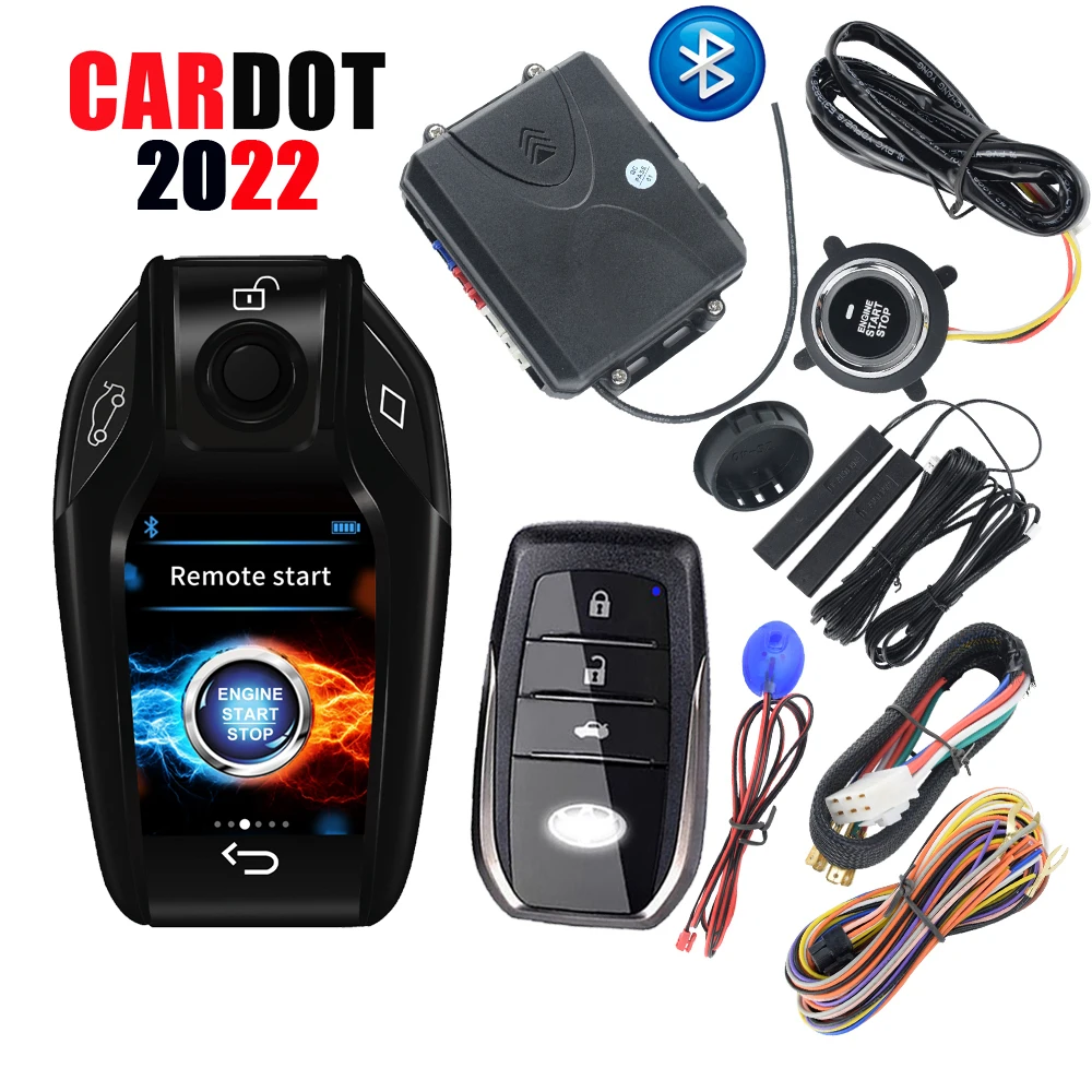 

Cardot Lcd ключ автомобильной сигнализации Smart PKE автозапчасти БЕСКЛЮЧЕВОЙ вход двигателя Кнопка запуска дистанционного стартера для Бразилии