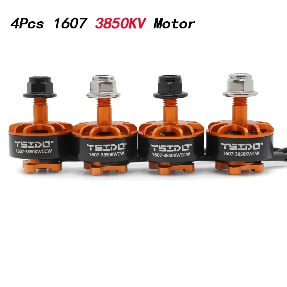Фото 4 шт. бесщеточные моторы 1607 2800KV 3850KV CW/CCW 2-4S Lipo для дальнобойных радиоуправляемых гоночных дронов Frees №4