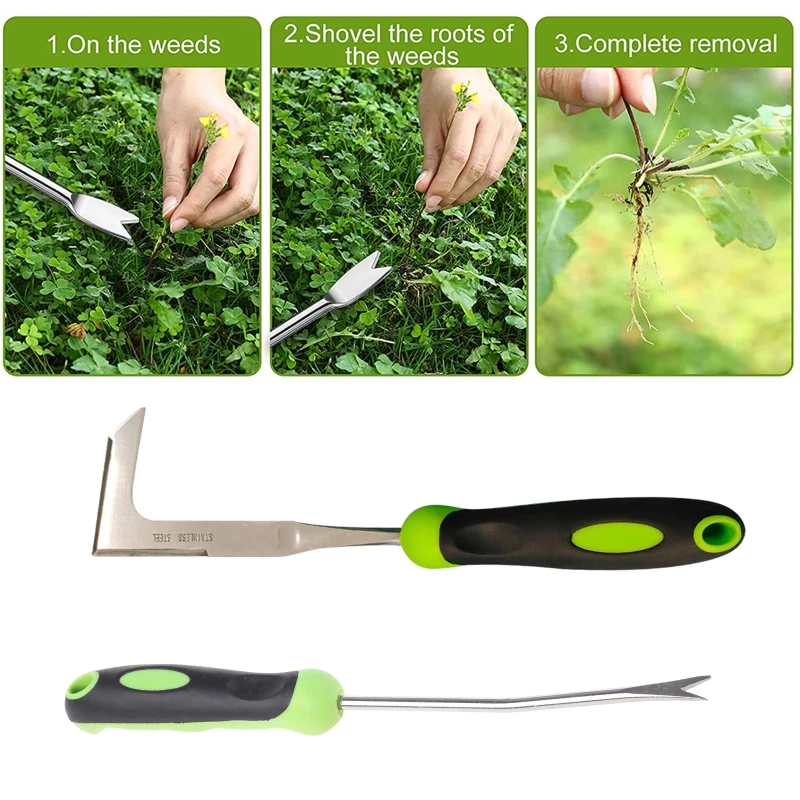 

Weeder and Gardening Dandelion Removal Tool Stainless Steel Manual Hand Weeding Tool with Ergonomic Handle Weeding Tool