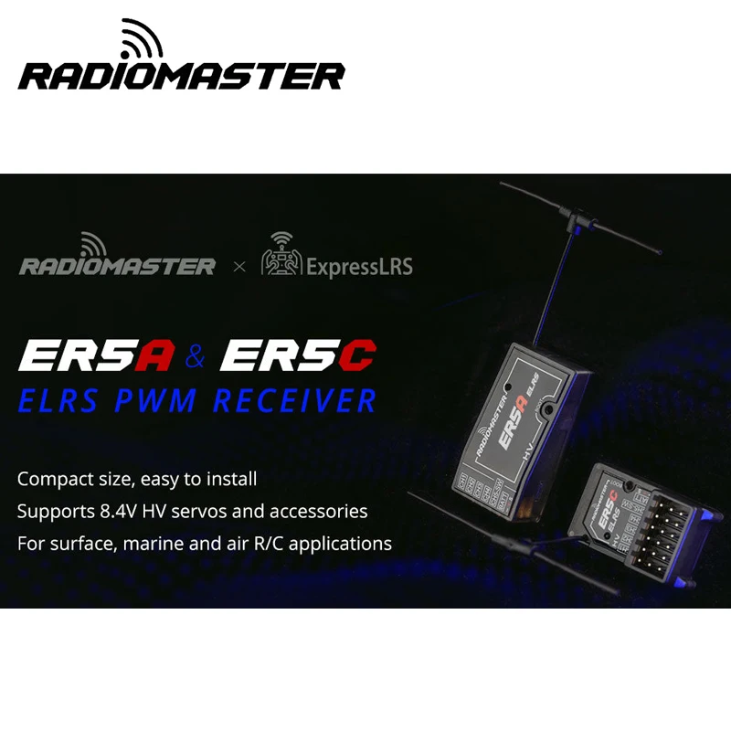 

Радиомастер ER5A ER5C 5CH 2,4 GHz ExpressLRS ELRS PWM вертикальный контактный приемник для радиоуправляемых самолетов автомобилей лодок DIY части