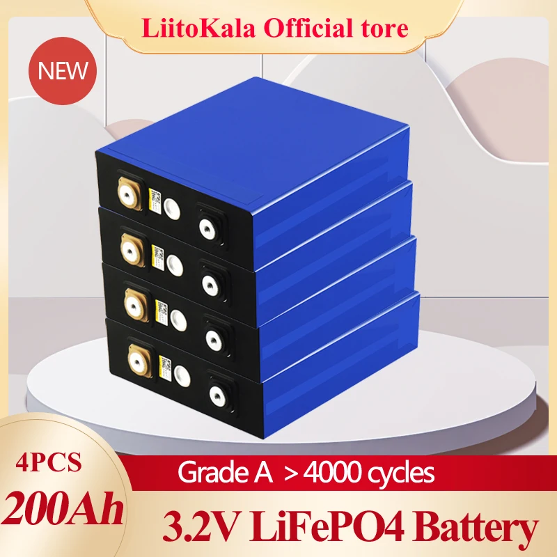 

LiitoKala 4pcs 3.2v 200ah lifepo4 battery 12v200ah lithium cell phosphate solar iron eu usa russia fast delivery tax free