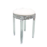 wholesale high end modern plastic round clear acrylic swing chair furniture dinning chair acrylic bar stool with soft cushion