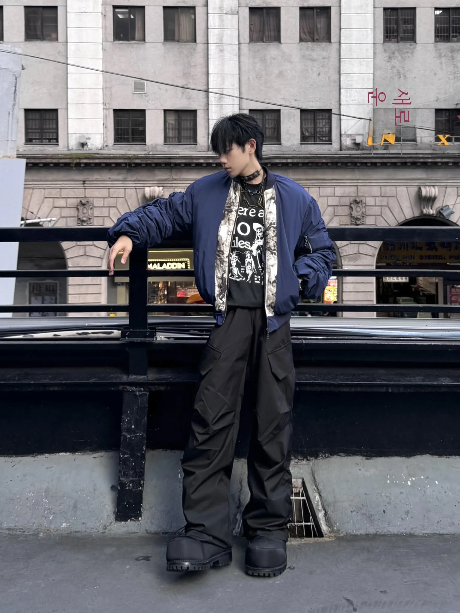 Серия Antrorse Ink Painting Печворк Контрастный цветной бомбер Нейлоновая летная куртка MA