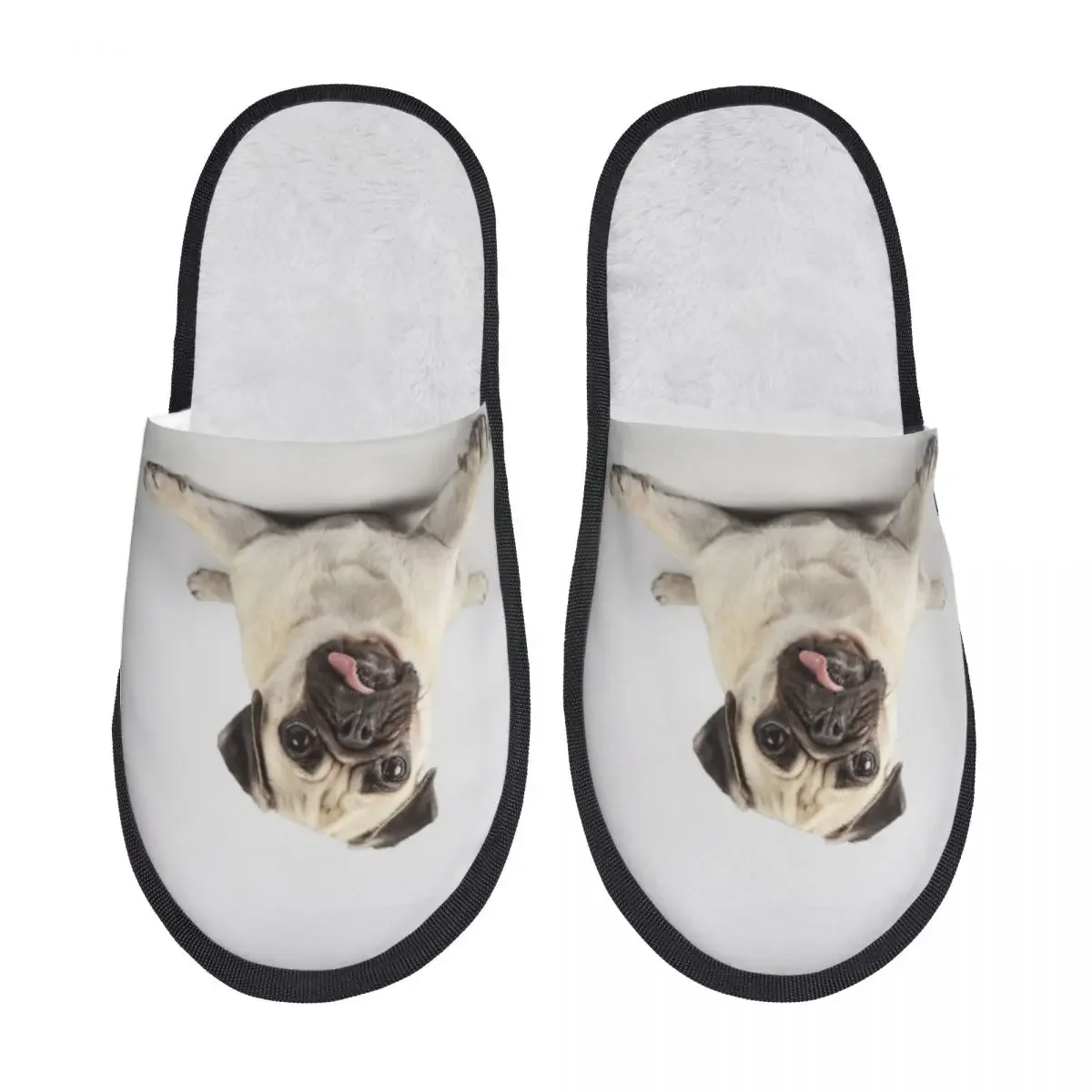 Домашние тапочки для любопытных Мопсов теплые домашние плюшевые мягкие пушистые