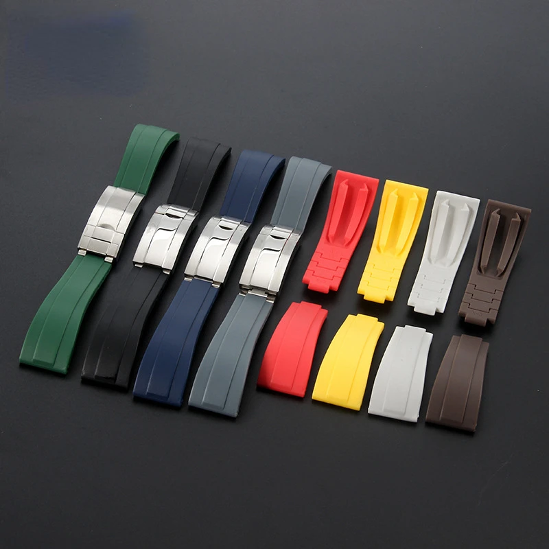 

Rubber Watch Strap 20mm for Rolex for Water Ghost Submariner Daytona Solid Metal Folding Buckle for Samsung Watch 4 5 Bracelet