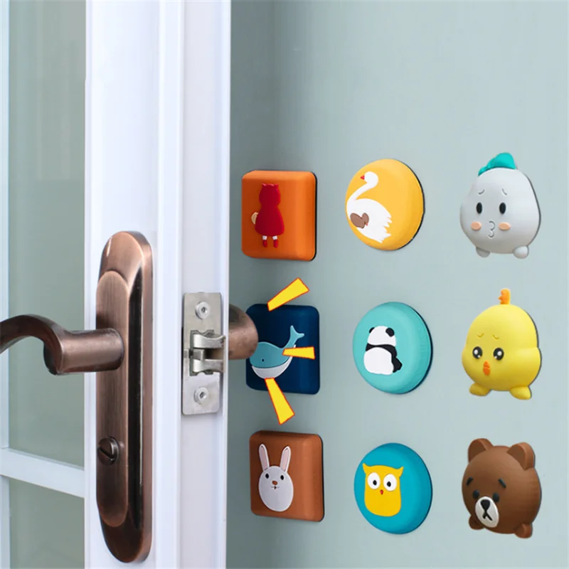 

Cartoon Silicon Door Anti-collision Pad Thickened Wall Door Handle Protection Pad Table Corner Door Rear Buffer Mute Shockproofs