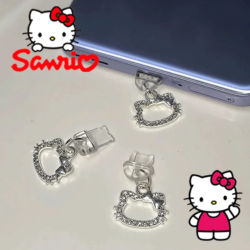 Металлическая противопыльная заглушка для телефона Sanrio Hello Kitty IPhone Android Type-c