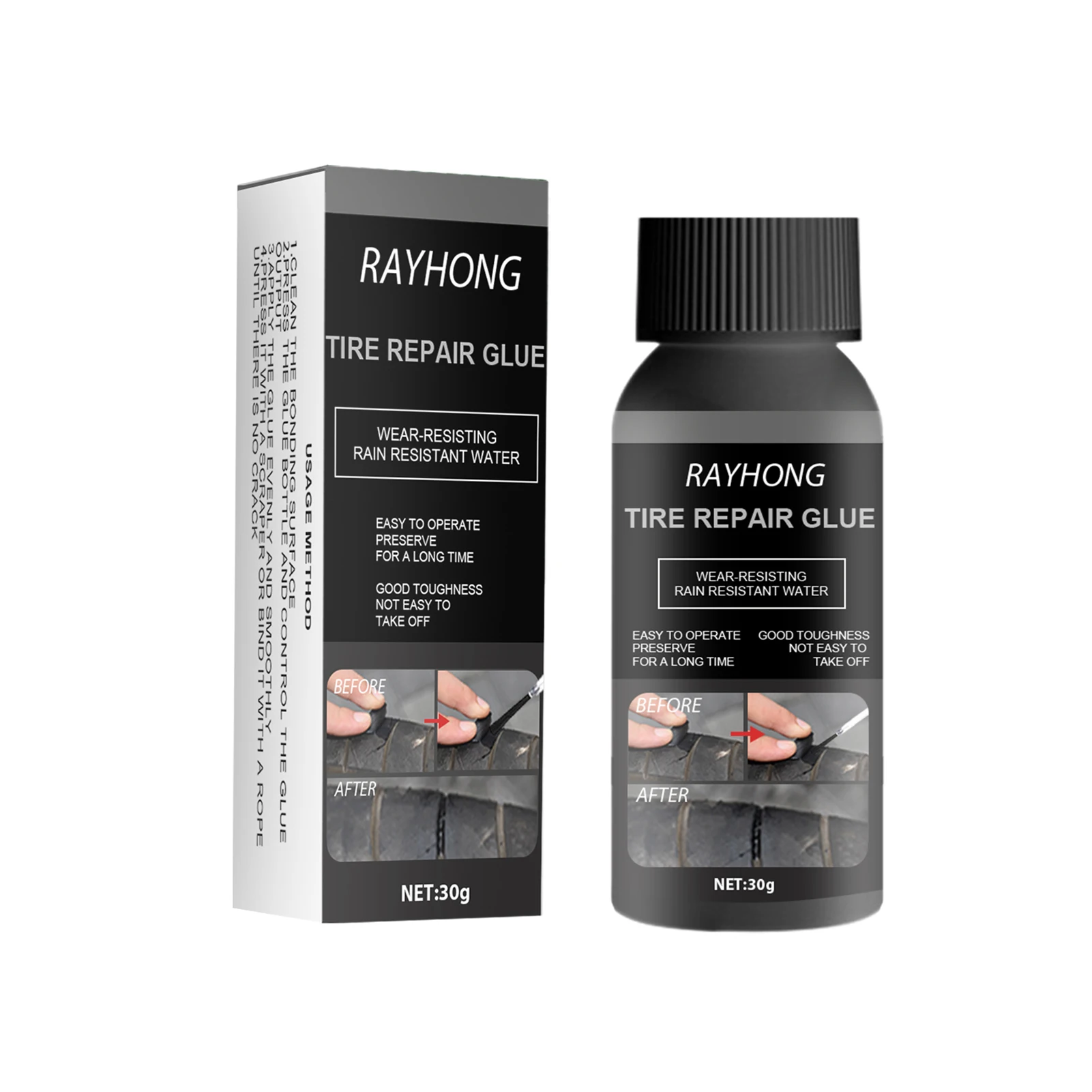 

Tire Glue Repair Car Tires Puncture Adhesive Bike Car Tire Repair Patch Glue For Car Motorcycle Tube Tubeless Tires 30g Wear