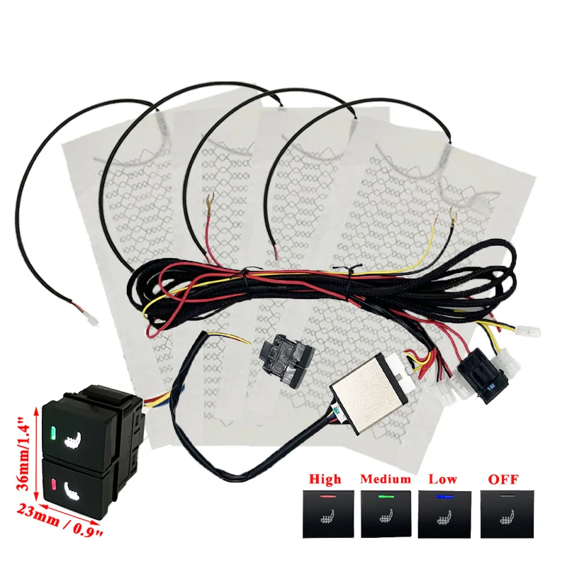 

Встроенные комплекты обогрева автомобильных сидений, подходят для 2-местных сидений, грелка из сплава/углеродного волокна, 3-уровневый переключатель управления для Honda Accord 2015-2023