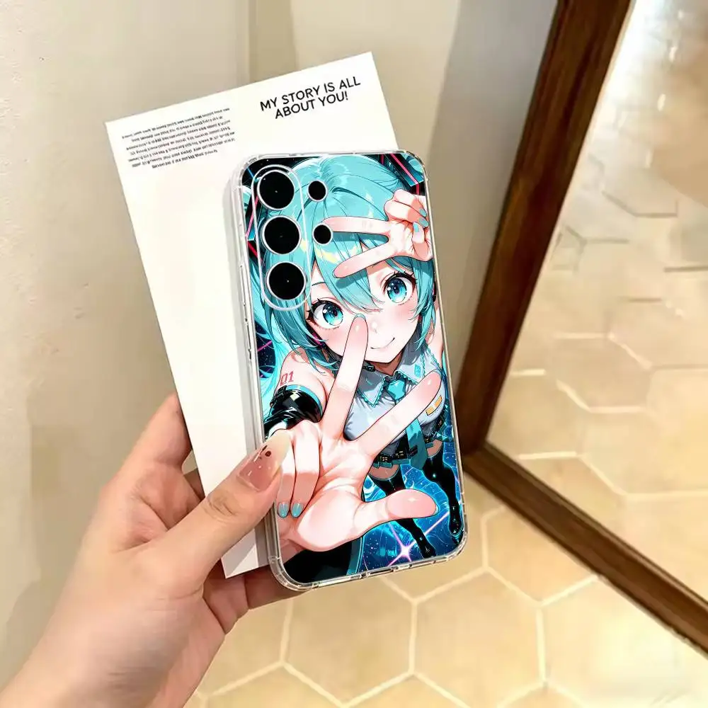 Фото Чехол для телефона H-hatsune M-miku из прозрачного мягкого ТПУ для Samsung S 25,24,23,22,30,21,10,9,Ultra,Plus,Lite,FE,4,5 G №3