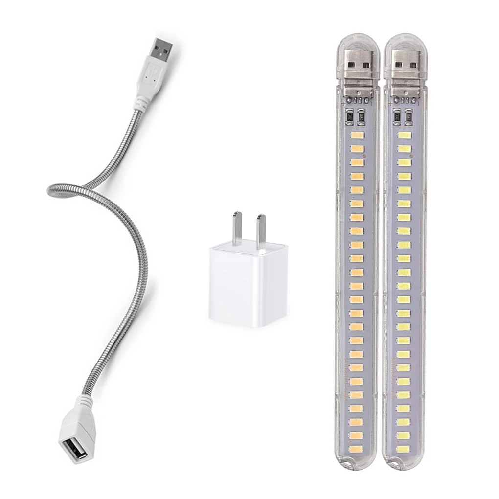 

Pack of 2 USB Book Lights 100lm LED Keyboard Table Lamps U Disk Travel Computer Power Bank Notebook Lighting School