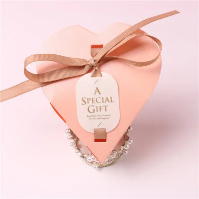 

50/100Pcs Love Heart Candy Box Wedding Favors Gift Box Chocolate Box For Guests Party Supplies Wedding Decoration