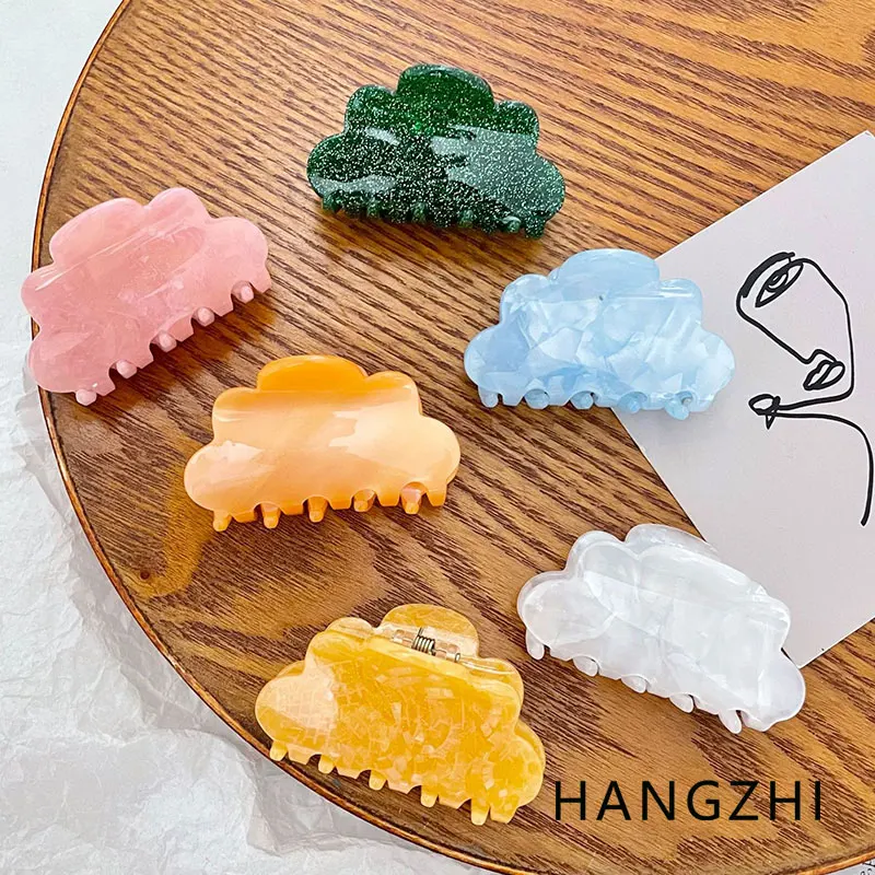 Ful Acrylic Flowers Shark Hair Claw For Women Girls Travel Bath Headwear