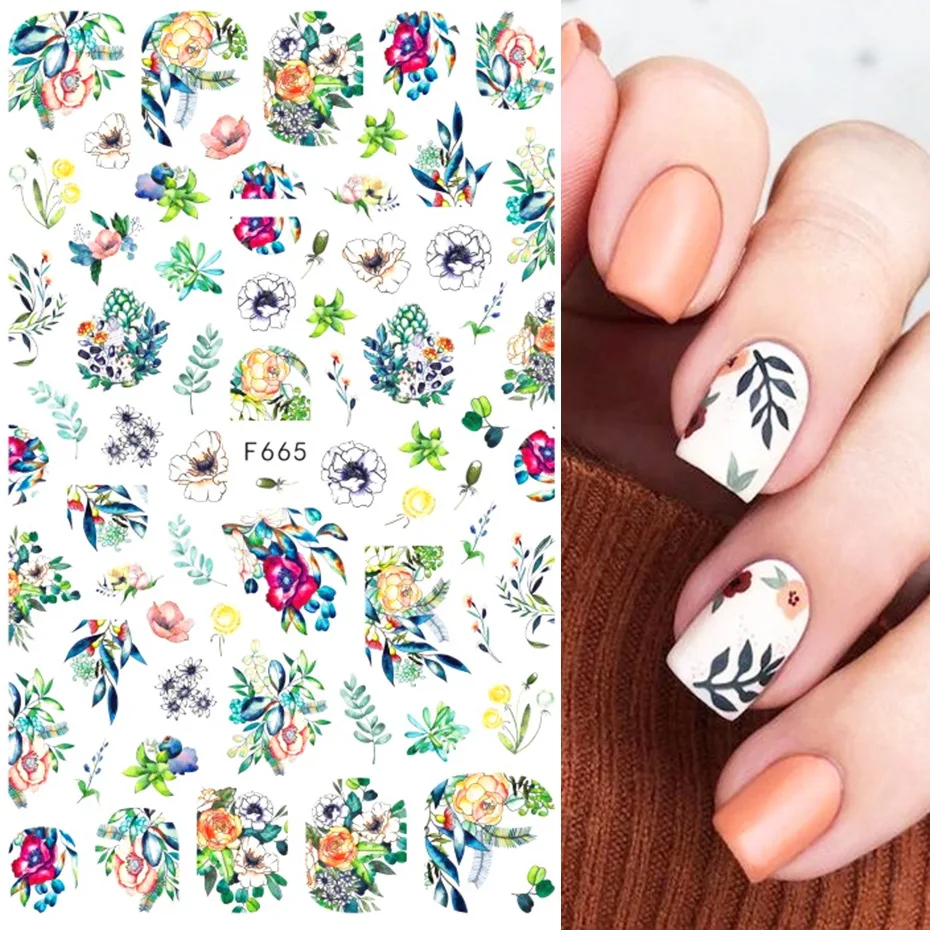 

Handmade DIY Flowers and Colorful Butterfly Series Nail Decoration Nail Stickers Press Nail Nail Art Supplies for Girls Stickers