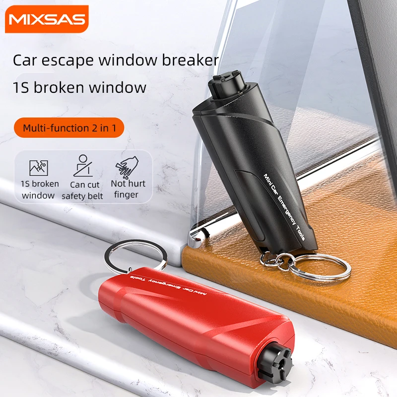 

Portable Car Window Breaker 016 Mini Emergency Tool Auto Safety Hammer Seat Belt Cutter Life-Saving Escape Accessories Keychain