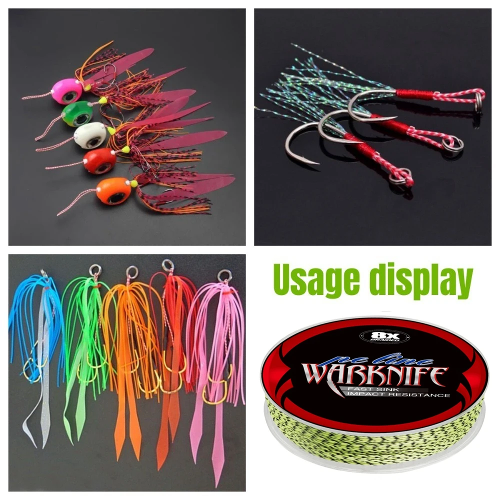

Warknife 30/50M 130-300LB 8 Strands PE Braided Assist Hooks Line Saltwater Fishing Line DIY Trolling Lure Tied Line