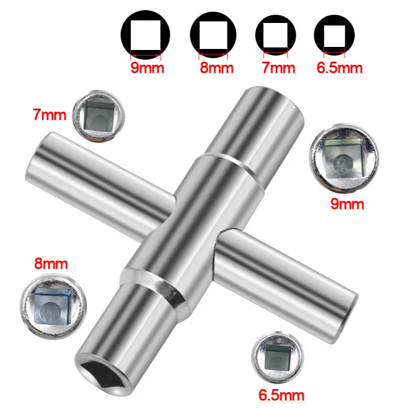

Universal MINI 4 IN 1 Faucet Wrench 6/7/8/9mm Square Key Plumber Bathroom Wrench for Gas Electric Meter Cabinets Bleed Radiators
