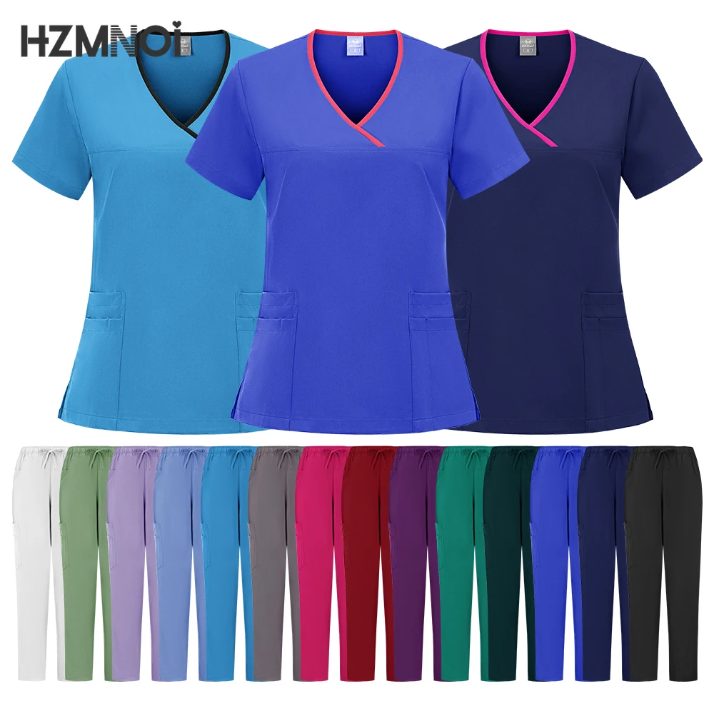Новая медицинская хирургическая униформа женский набор скрабов спецодежда для