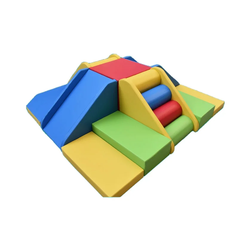 Фото Игровой комплекс Moetry Colorful Design для помещений: мягкий игровой комплекс с пенопластовой горкой для детей, сенсорная комната для игр №1