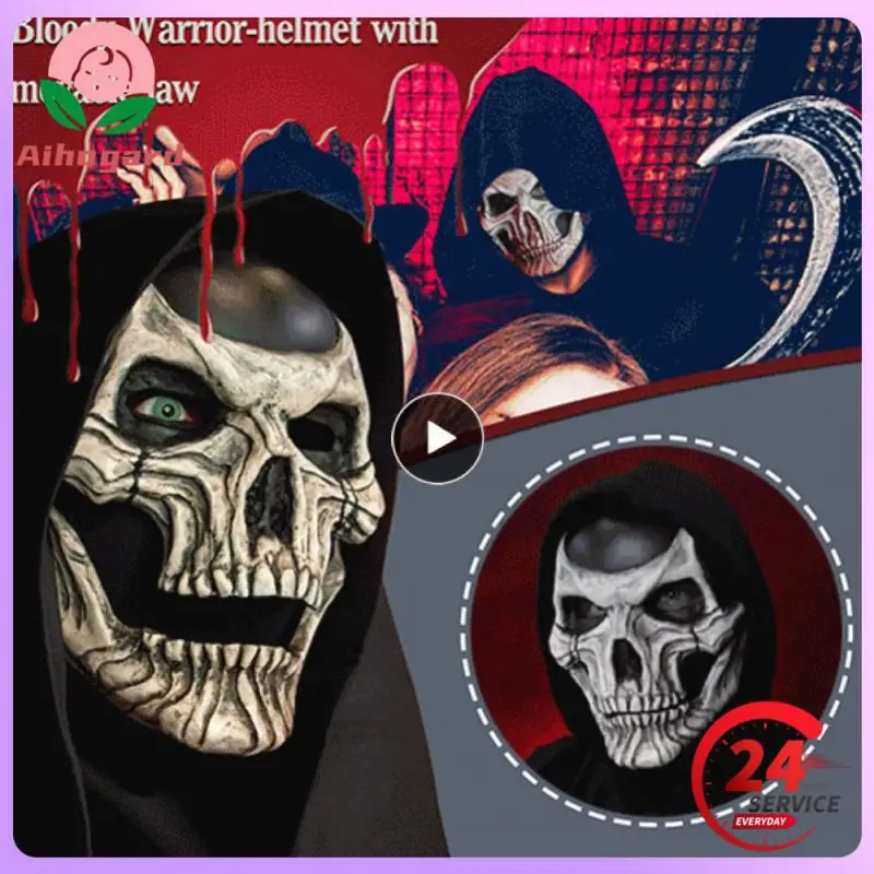 

Unisex Halloween Mask 30x24cm High Quality Horror Props Creepy Skull Helmet Halloween Decoration Latex Realistic Masks Durable