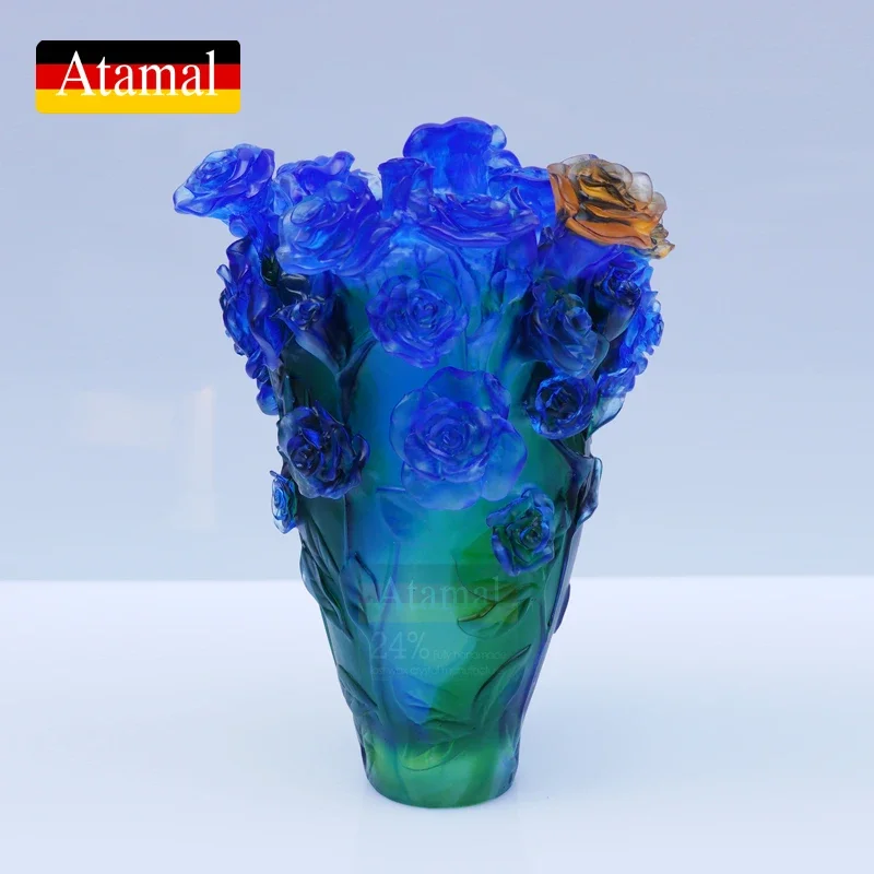Декоративная настольная ваза Atamal Роскошная роза страстная хрустальная