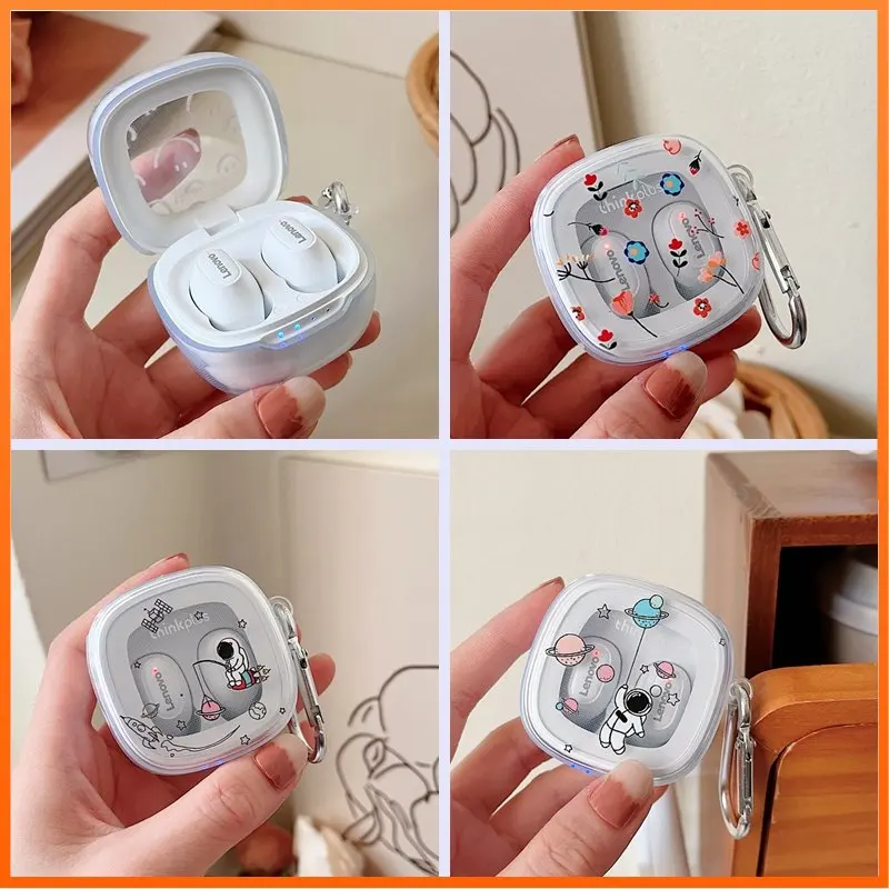 

for Lenovo XT62 Case Cartoon Astronaut / colorful Flower Pattern cover Silicone Transparent Bluetooth Protective Earphone Cover