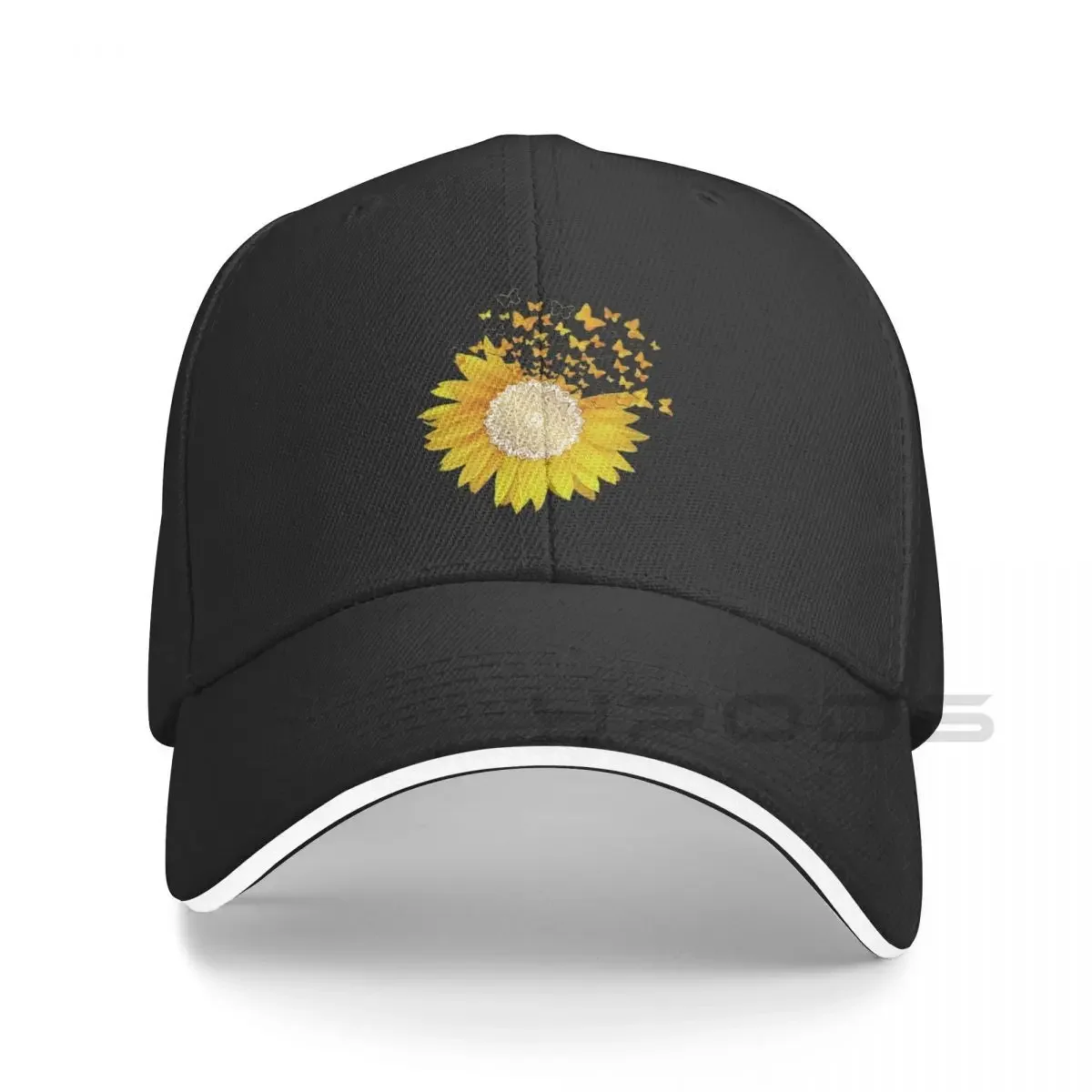 

2023 New Golden Mandala Sunflower With Beautiful Butterflies Bucket Hat Baseball Cap New Hat Winter Hat For Men Women's