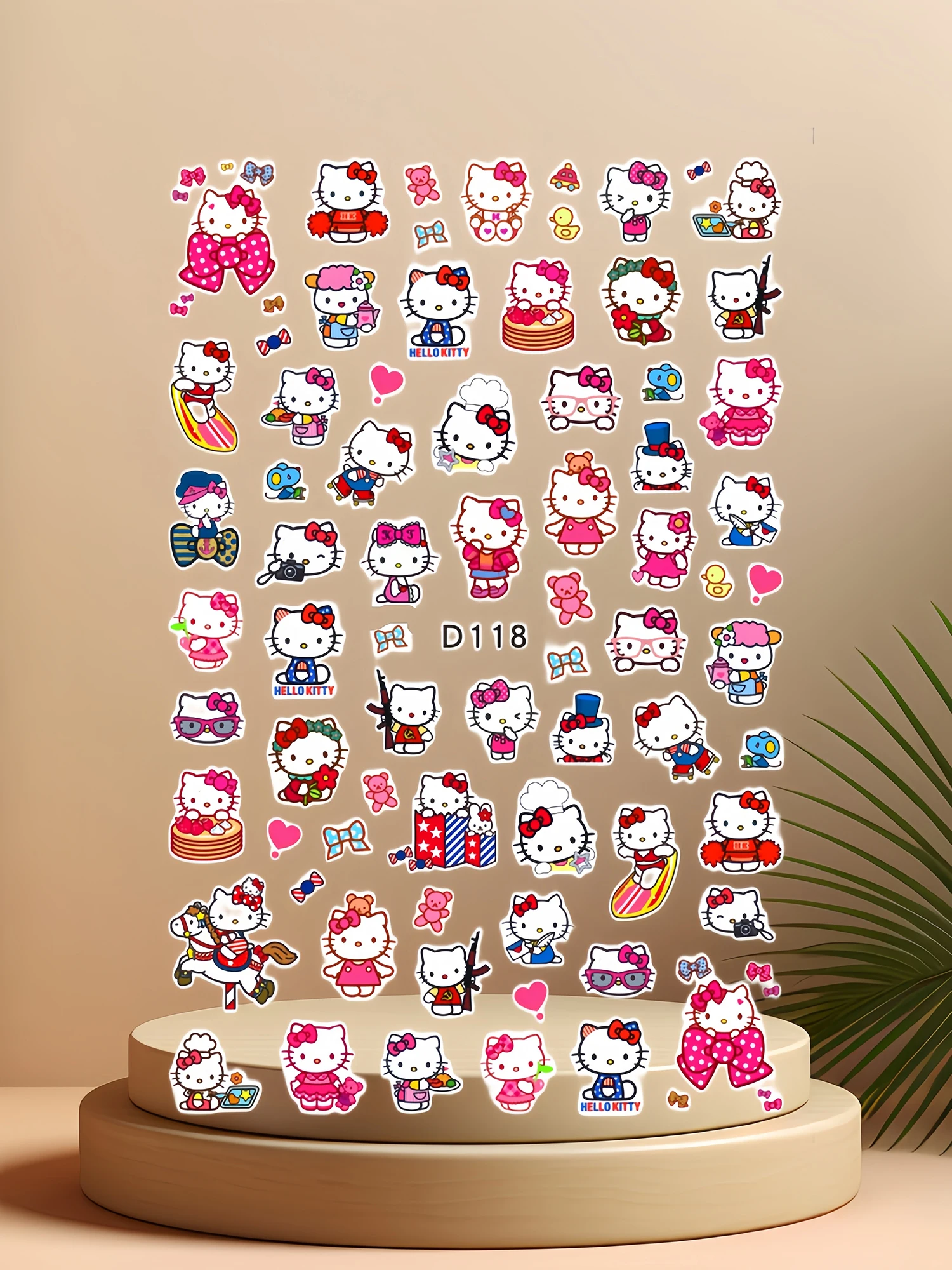 1PCS Cute Hello Kitty Nail Art Stickers Stitch Mickey Mouse 3D Supplies New Anime Decoration