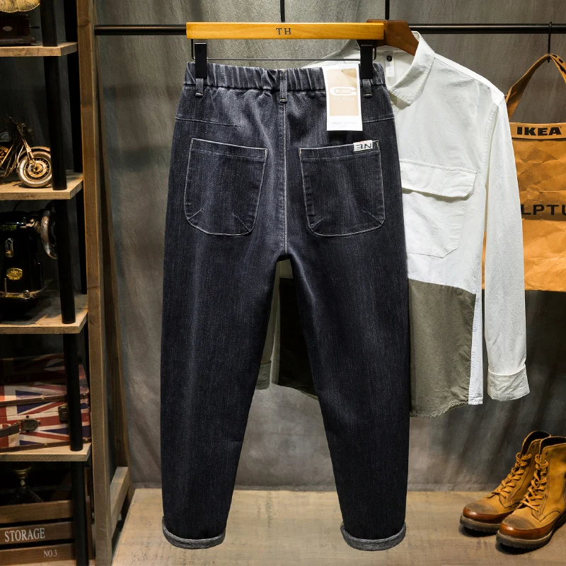 Plus Size 7XL -L Oversized Clothes Harem Pants 2022 New Style Men Korean Style Fashion Baggy Jeans Trousers Denim Pants