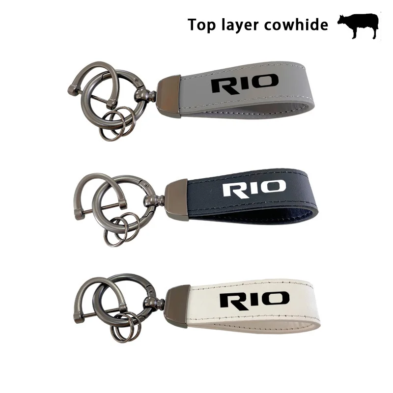 

For KIA Rio 2 3 4 5 2012 2013 2017 2018 Top Layer Cowhide Key Chain Car Accessories Custom Logo