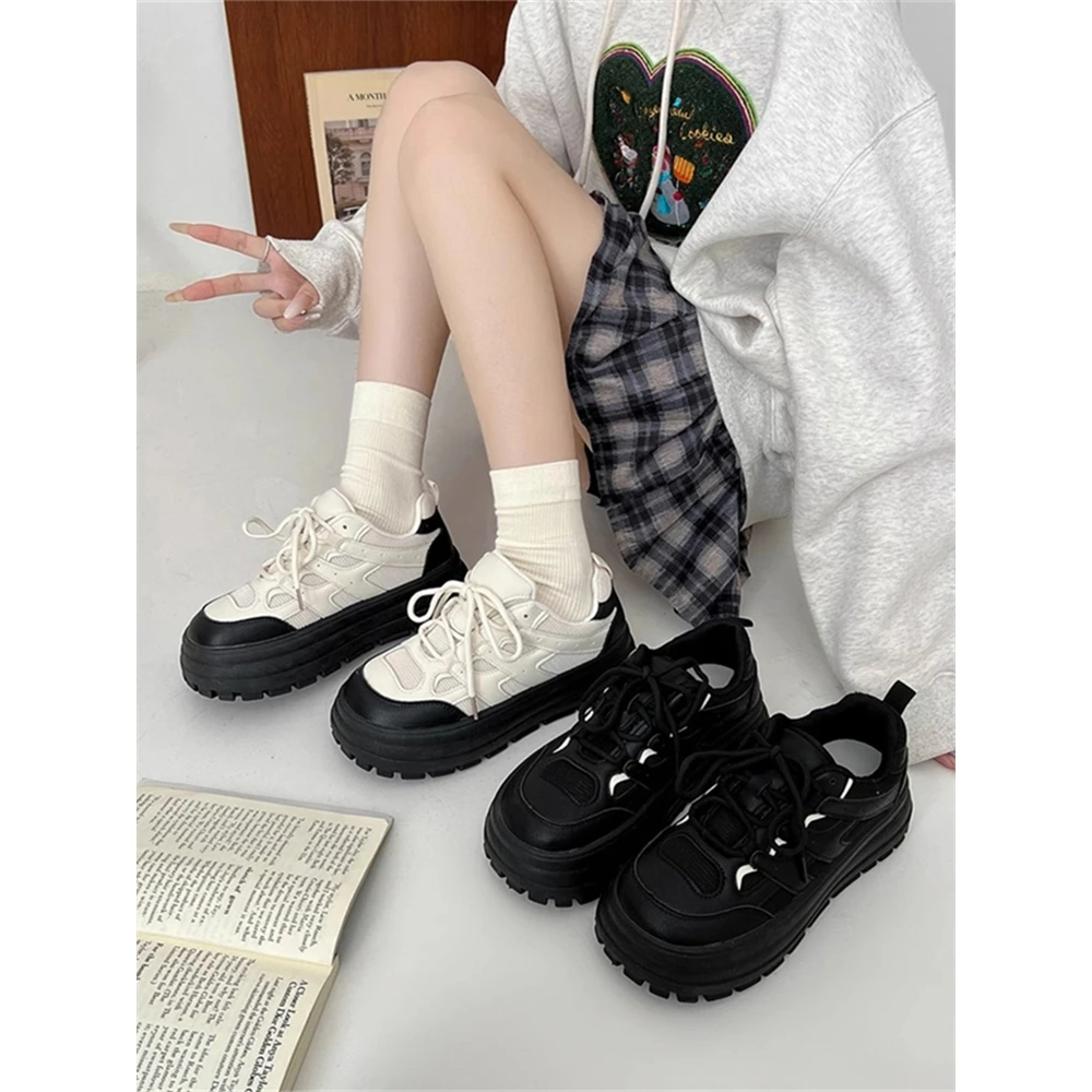 

Casual Woman Vulcanized Shoes Breathable Sneakers Women Running Shoes Spring Autumn Lace Up Platform Sneakers For Ladies 2023