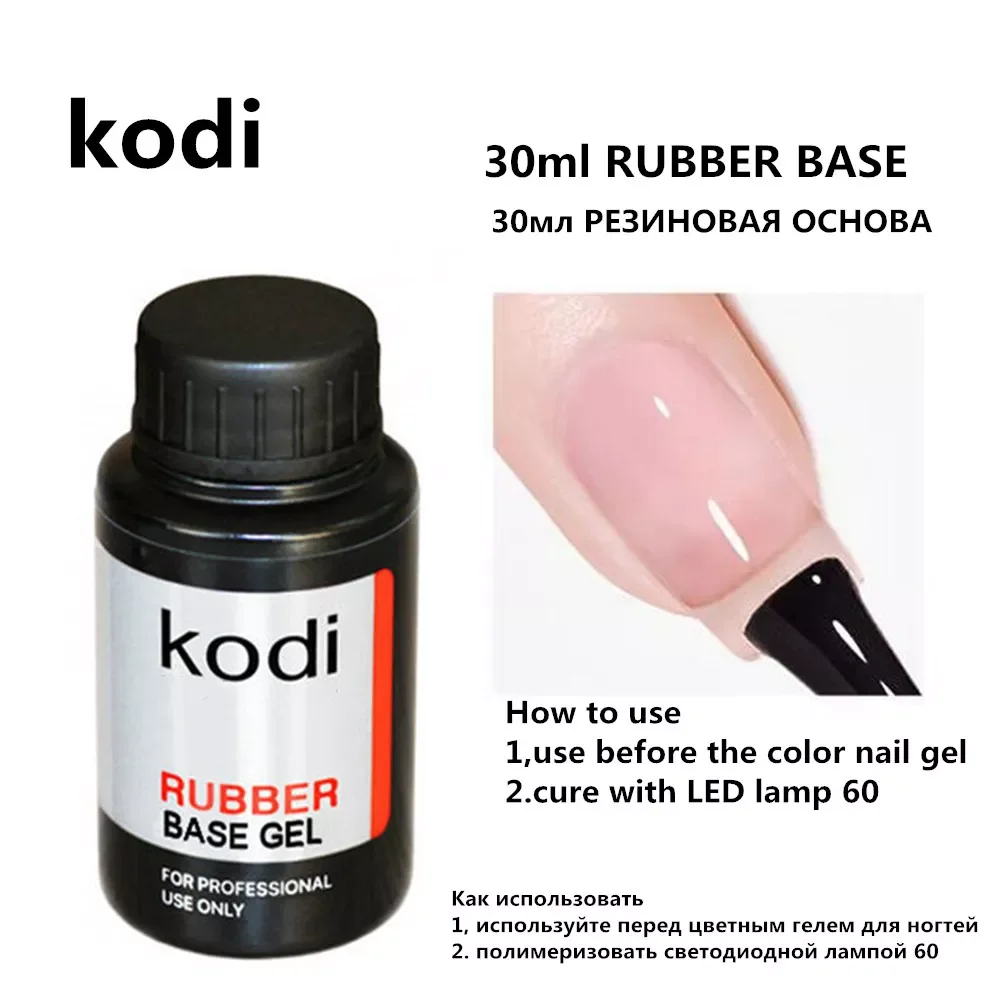

NEW2023 kodi 30ml Base and Top Coat for Gel Polish Semi-permanent Varnish Rubber Top Coat Base Coat Plastic Bottle Permanent Ena