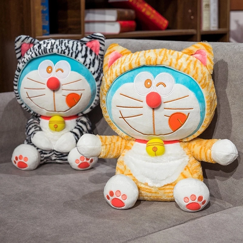 

35cm New Cute Soft Stuffed Doraemon Cosplay Tiger Plush Toys Creative Animals Doll Cat Pillow Decor For Girls Kid Birhday Gifts