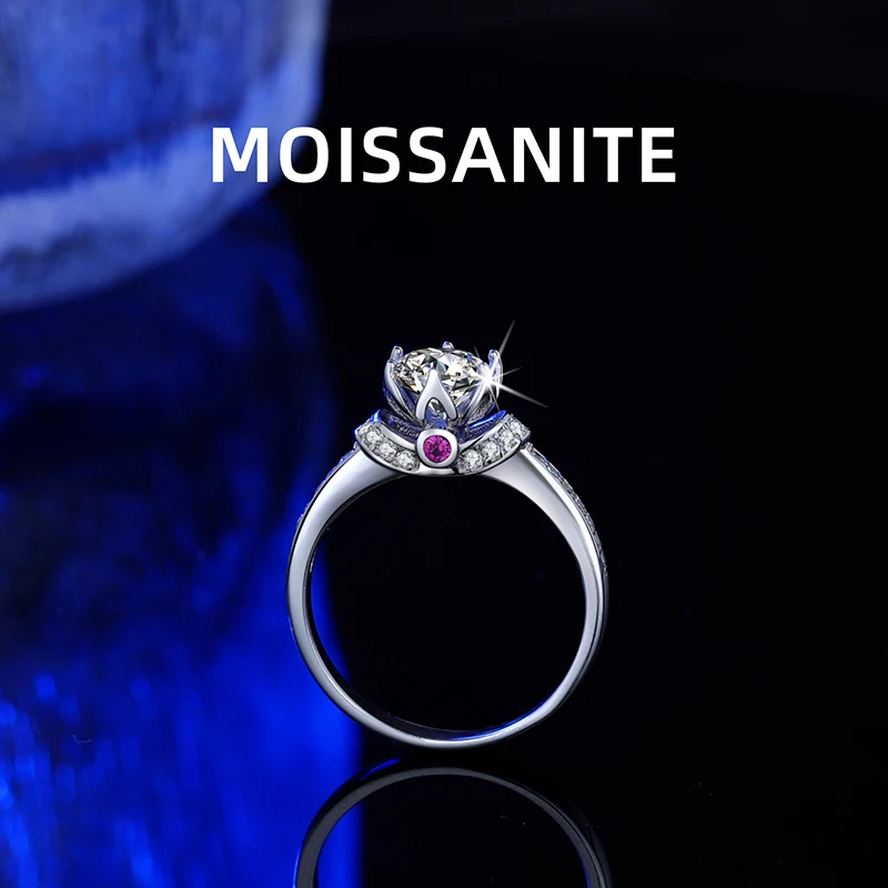 

Женское кольцо из серебра 925 пробы, с муассанитом, 1 карат