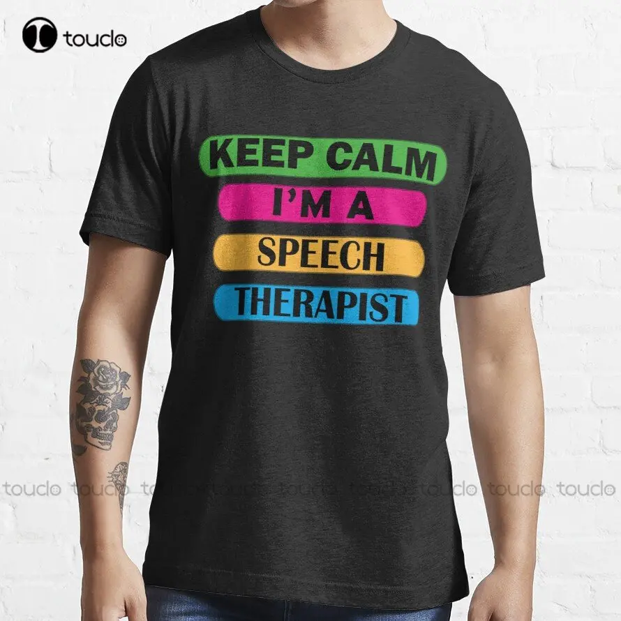 

Keep Calm Im A Speech Therapist Trending T-Shirt Men Workout Shirt Cotton Outdoor Simple Vintage Casual Tee Shirts Xs-5Xl Unisex